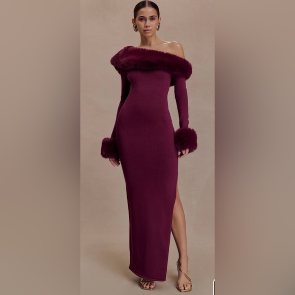 Meshki Deep Wine Long Sleeve Dress - Picture 2 of 3